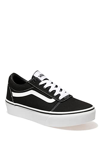 Vans Mädchen Ward platform canvas Sneaker, Leinwand Schwarz Weiß, 35 EU von Vans