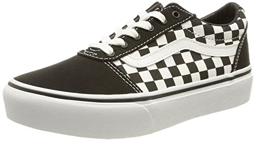 Vans Mädchen Ward Platform Screen Sneaker, Schachbrett Schwarz Weiß, 38 EU von Vans