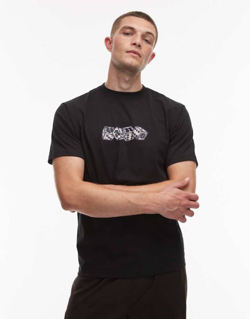 Vans - No Dice - T-Shirt in Schwarz mit mittigem Motiv-Logo von Vans