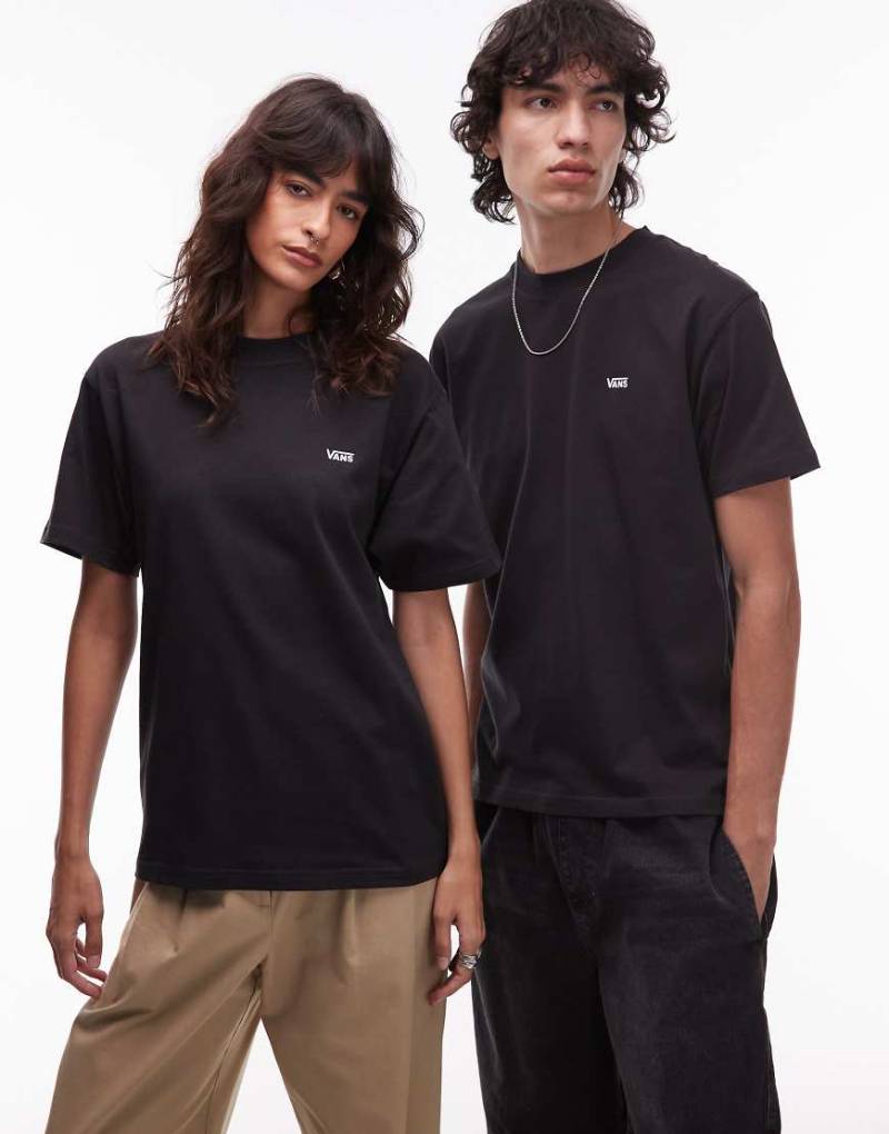 Vans - Normal geschnittenes T-Shirt in Schwarz mit Logo auf der linken Brust von Vans