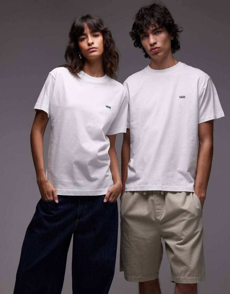 Vans - Normal geschnittenes T-Shirt in Weiß mit Logo auf der linken Brust von Vans