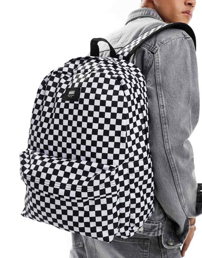 Vans - Old Skool Check - Rucksack in Schwarz und Weiß-Bunt von Vans