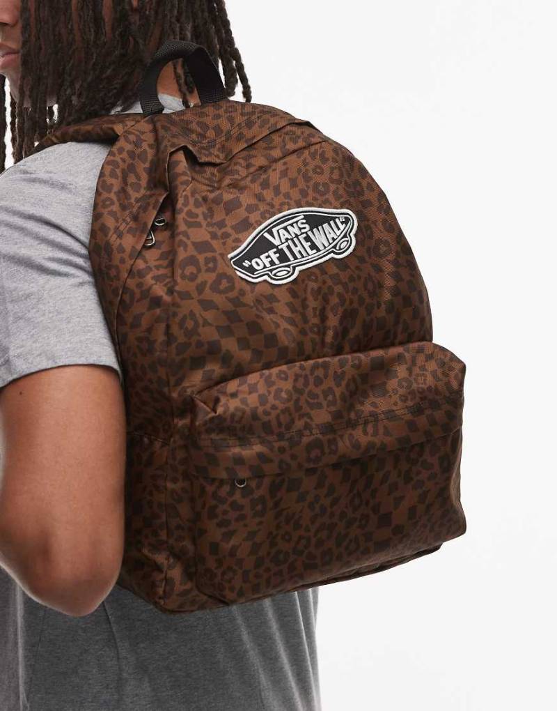 Vans - Old Skool Classic - Rucksack in Braun und Schwarz gemustert-Brown von Vans
