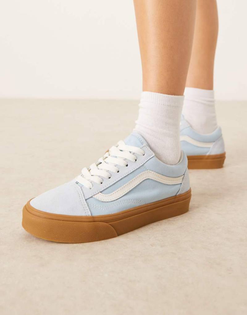 Vans - Old Skool - Sneaker in Hellblau mit Gummisohle von Vans