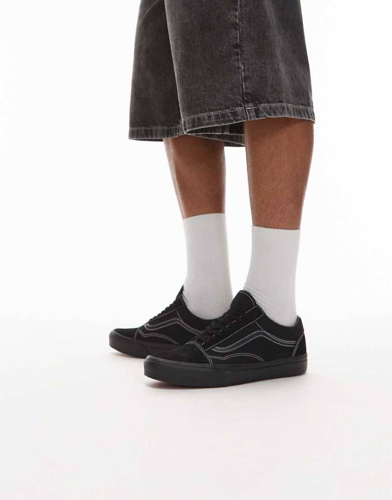 Vans Old Skool - Sneaker in Triple-Schwarz mit Ziernaht von Vans