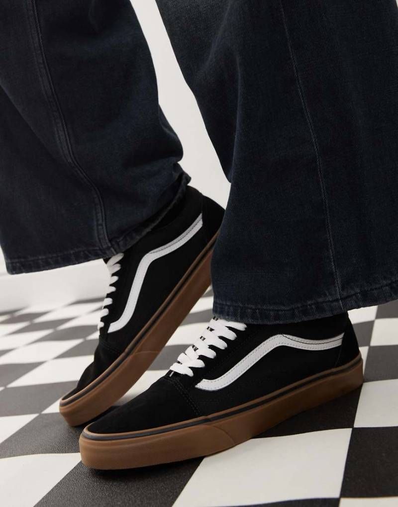 Vans - Old Skool - Sneaker mit Gummisohle in Schwarz/Weiß von Vans