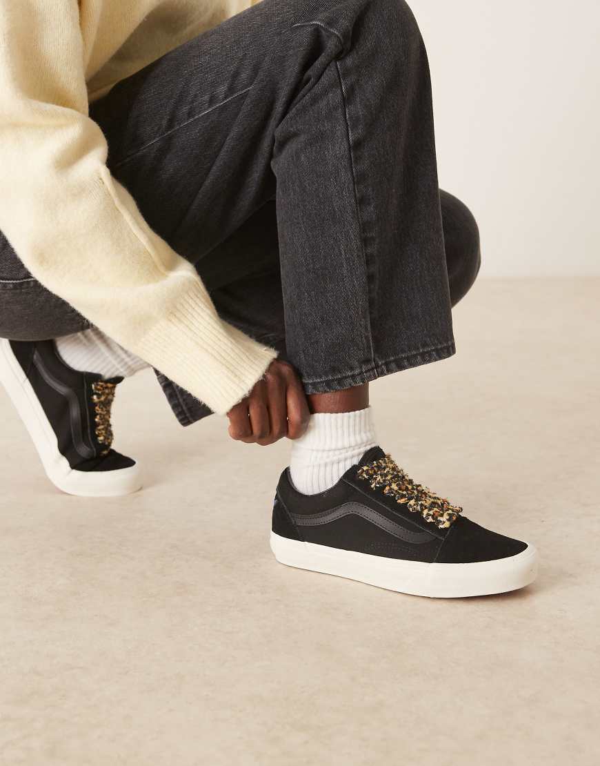 Vans - Old Skool Y2K - Sneaker in Schwarz mit Schnürsenkeln mit Gepardenmuster von Vans