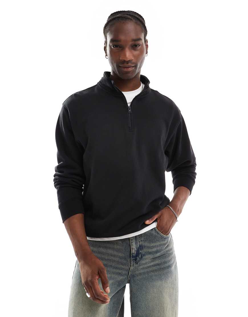 Vans Original - Standards - Fleece-Sweatshirt in Schwarz mit Oversized Fit und kurzem Reißverschluss-Bunt Vans Original - Standards - Fleece-Sweatshirt in Schwarz mit Oversized Fit und kurzem Reißverschluss-Bunt von Vans