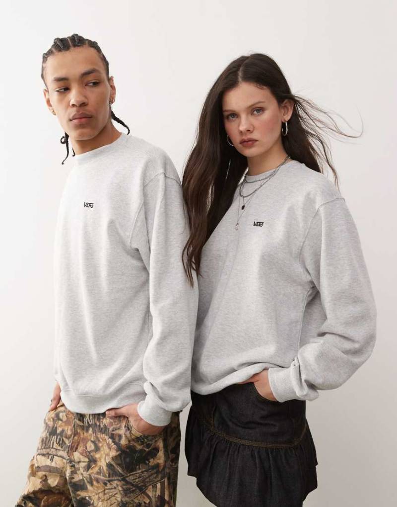 Vans - Oversize-Sweatshirt in Hellgrau mit Logo auf der linken Brustseite von Vans
