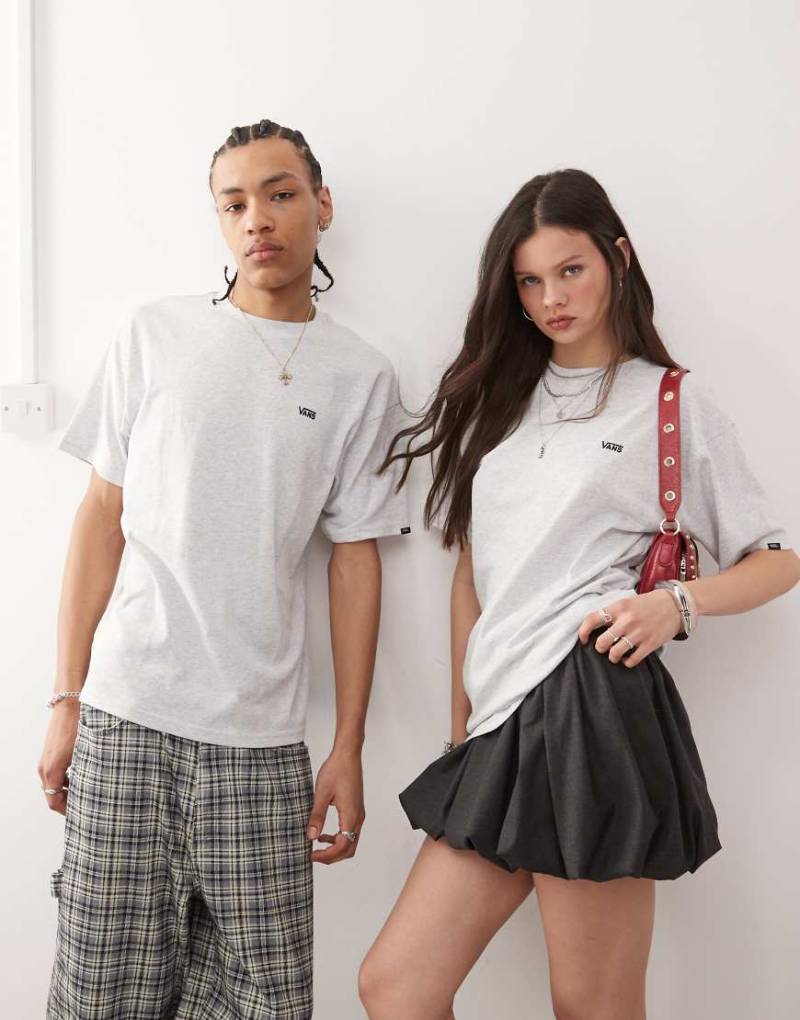 Vans - Oversize-T-Shirt in Hellgrau mit Logo auf der linken Brust von Vans