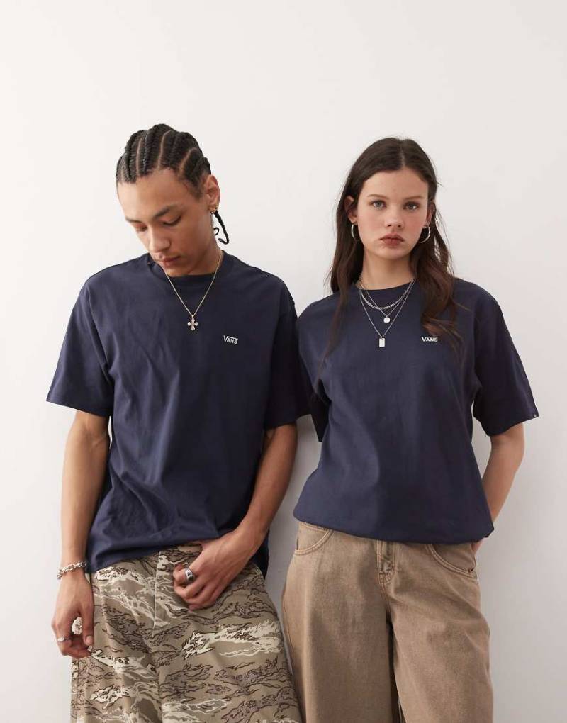 Vans - Oversize-T-Shirt in dunklem Marineblau mit Logo auf der linken Brust von Vans