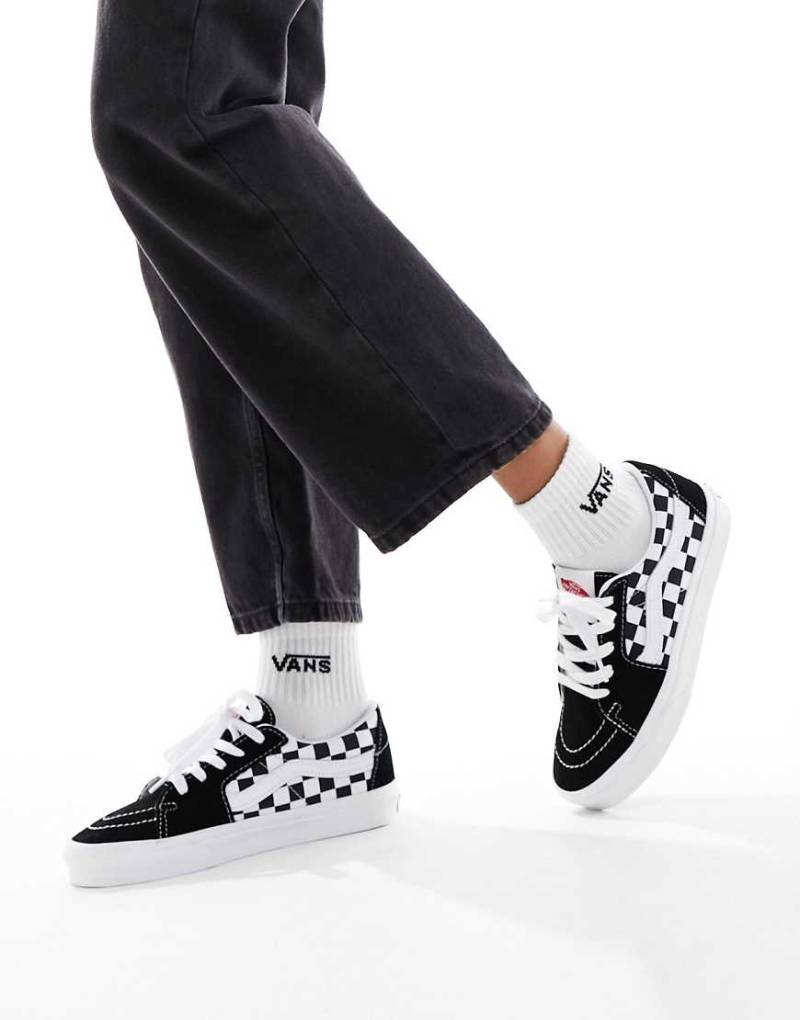 Vans - SK8 - Niedrig geschnittene Sneaker in Schwarz mit Schachbrettmuster von Vans