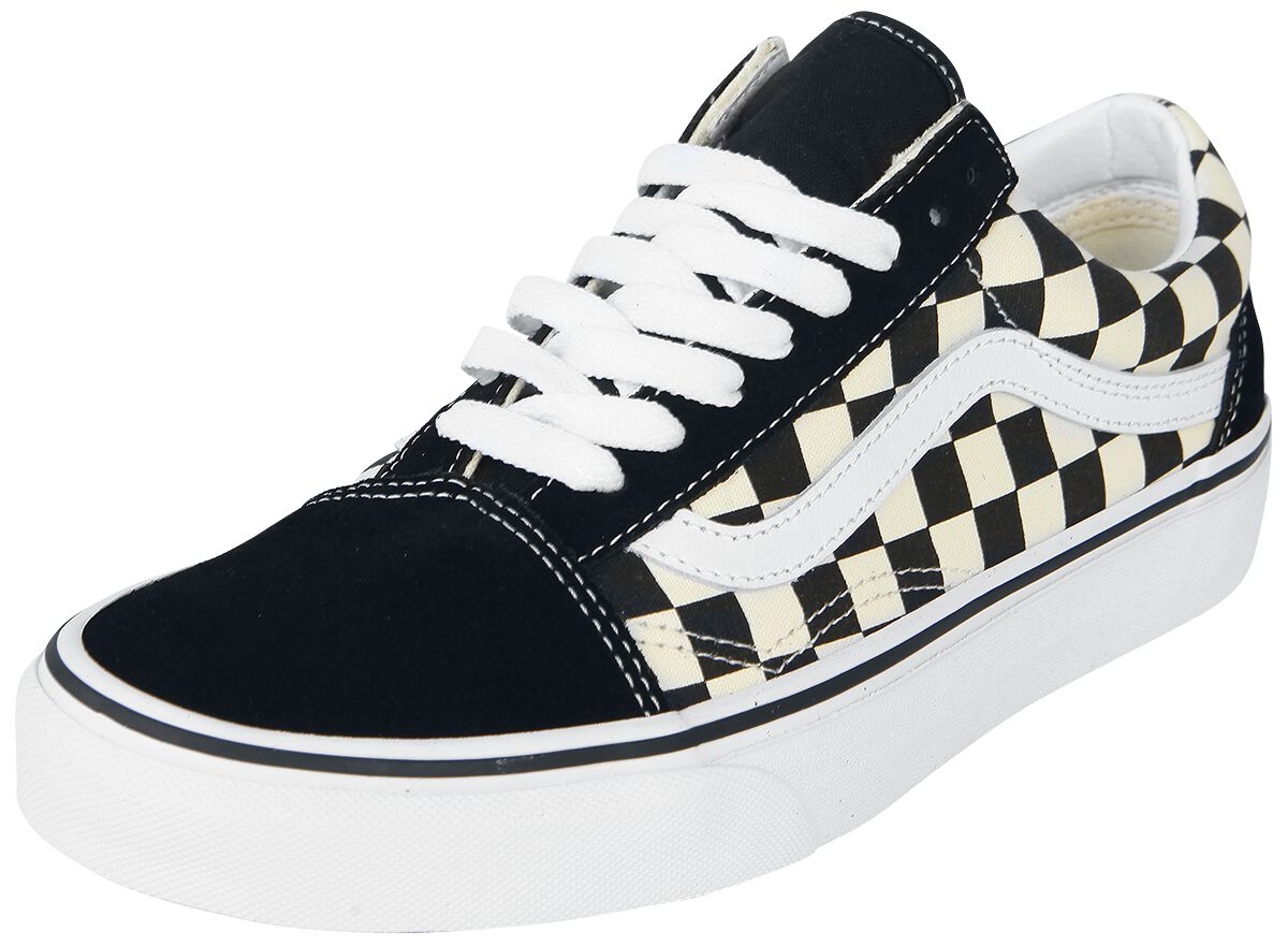 Vans Sneaker - Old Skool Primary Check - EU37 bis EU47 - Größe EU39 - schwarz/weiß von Vans