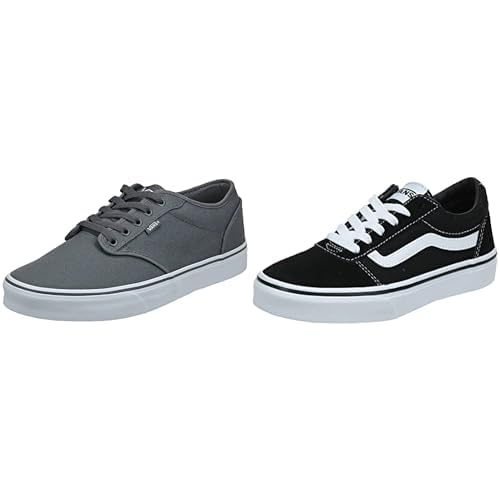 Vans Herren Atwood Sneaker, (Canvas) Pewter/White, 45 EU Filmore Schwarz ((Suede Canvas) Black/Pewter T2J), 44 von Vans