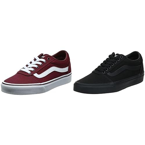 Vans Damen Ward Canvas Sneaker, Rot Burgundy Olq, 41 EU Herren Filmore Decon Suede/Canvas Suede Blk White, 43 von Vans