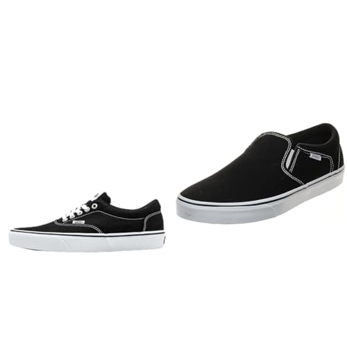 Vans Herren Asher Sneaker, Schwarz Canvas Black White, 43 EU Doheny ((Canvas) Black/White 187), von Vans