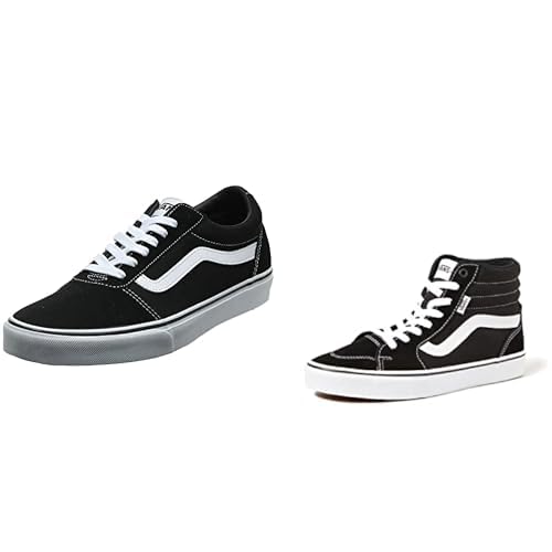 Vans Damen Ward Sneaker, (Suede/Canvas) 37 EU Herren Filmore Suede/Canvas Schwarz ((Suede Canvas) Black/Pewter T2J), 45 von Vans