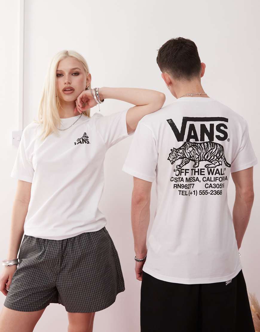 Vans - Sneaky - T-Shirt in Weiß mit Grafikprint auf dem Rücken von Vans