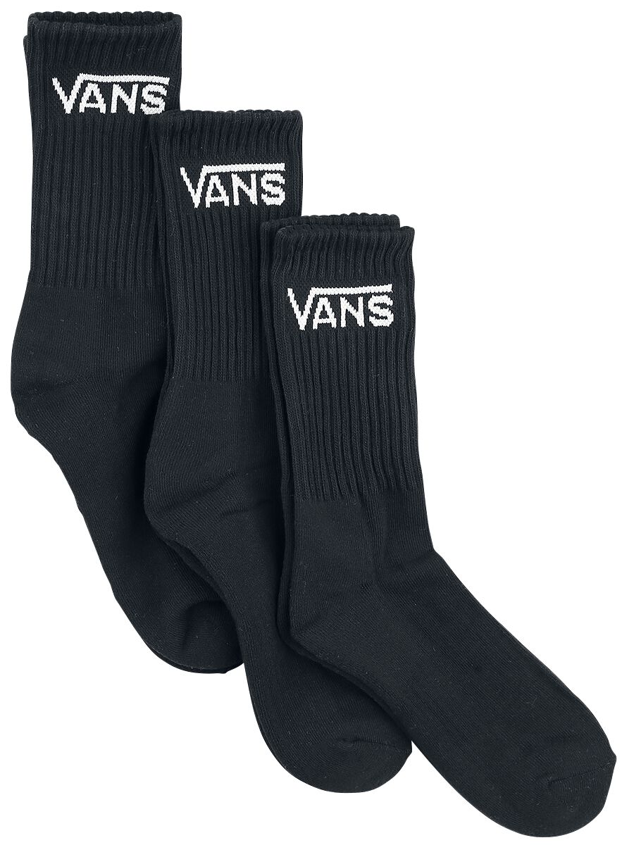 Vans Socken - Classic Crew (3er Pack) - EU38-42 bis EU43-47 - Größe EU 38-42 - schwarz von Vans