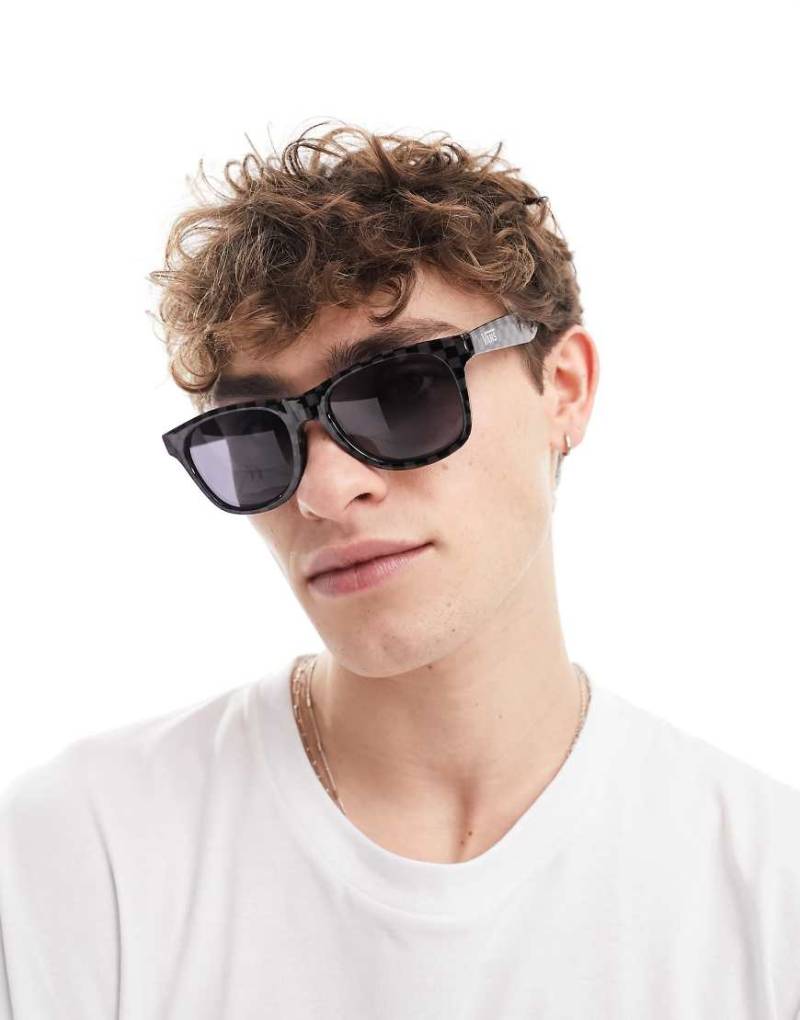 Vans - Spicoli - Sonnenbrille mit Schachbrettmuster in Schwarz und Dunkelgrau von Vans