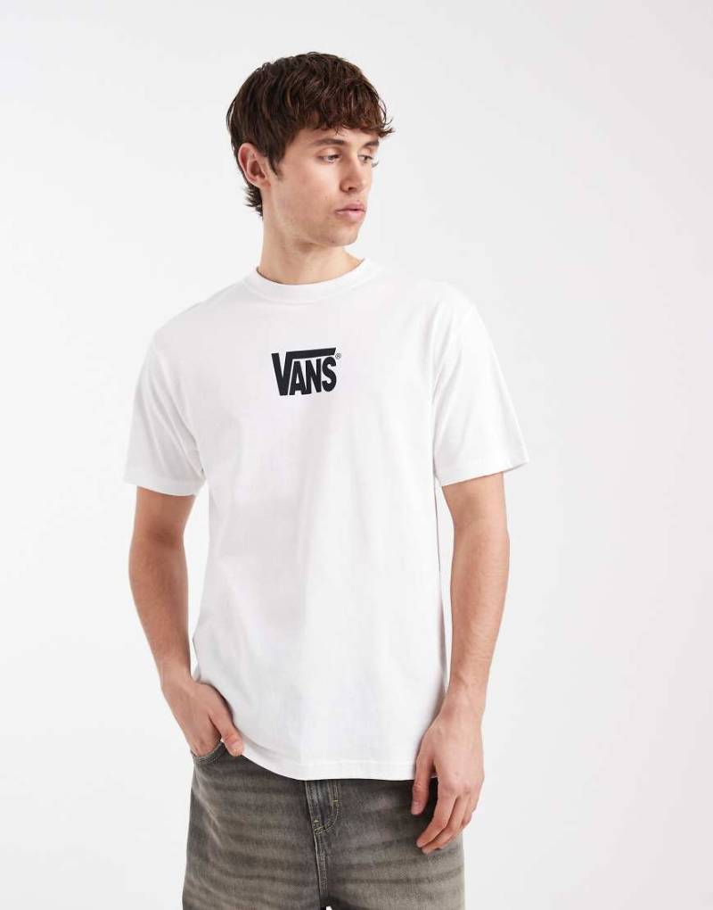 Vans - Stretch-T-Shirt in Weiß/Schwarz mit Logo von Vans