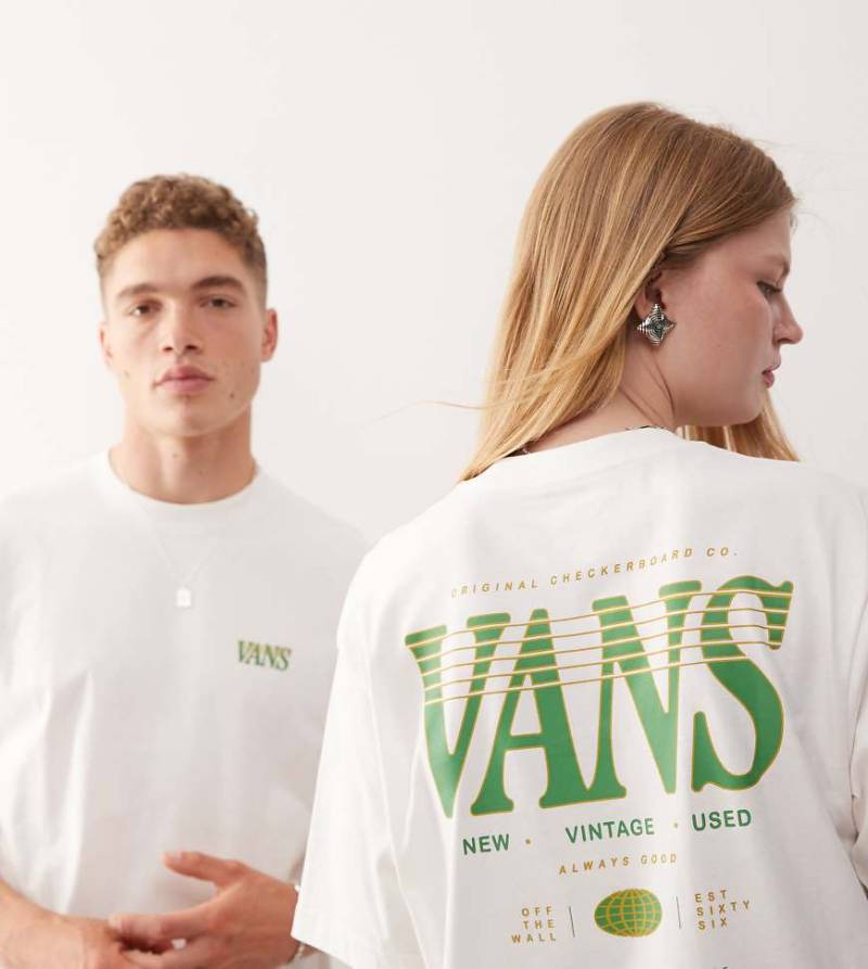 Vans - Sweep - T-Shirt in Wollweiß mit Rückenprint, exklusiv bei ASOS von Vans