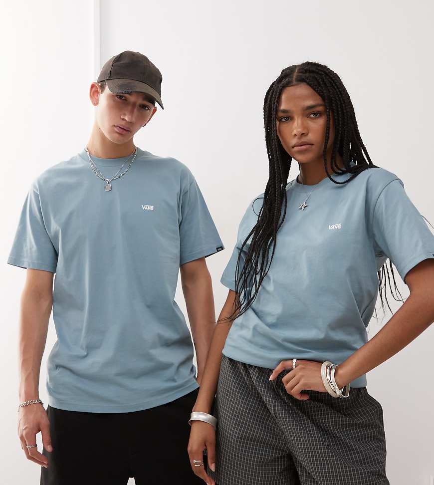 Vans - T-Shirt in Blau mit Logo auf der linken Brust, exklusiv bei ASOS von Vans