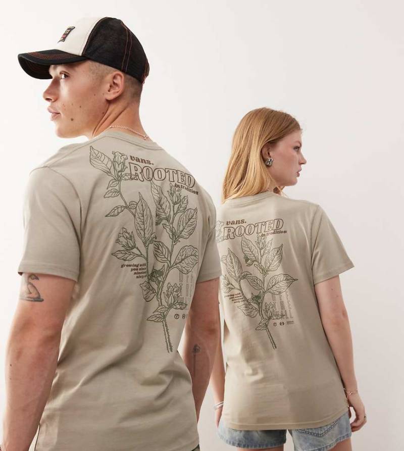 Vans - T-Shirt in Grau mit Wellness-Rückenprint, exklusiv bei ASOS von Vans