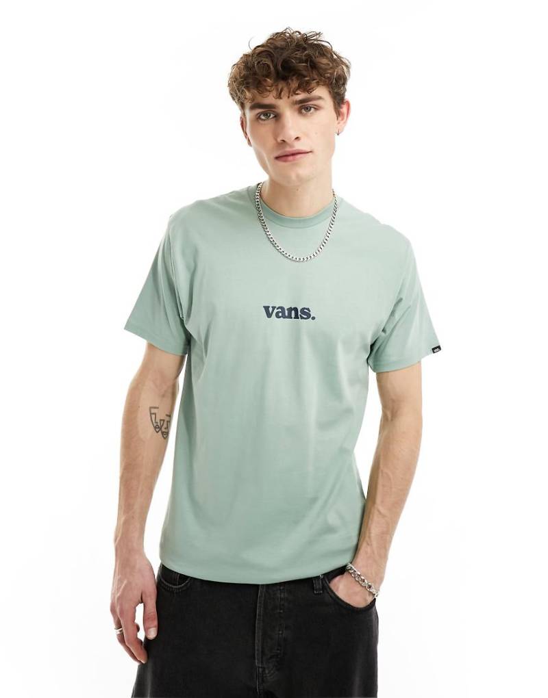 Vans - T-Shirt in Hellgrün mit mittigem Logo von Vans