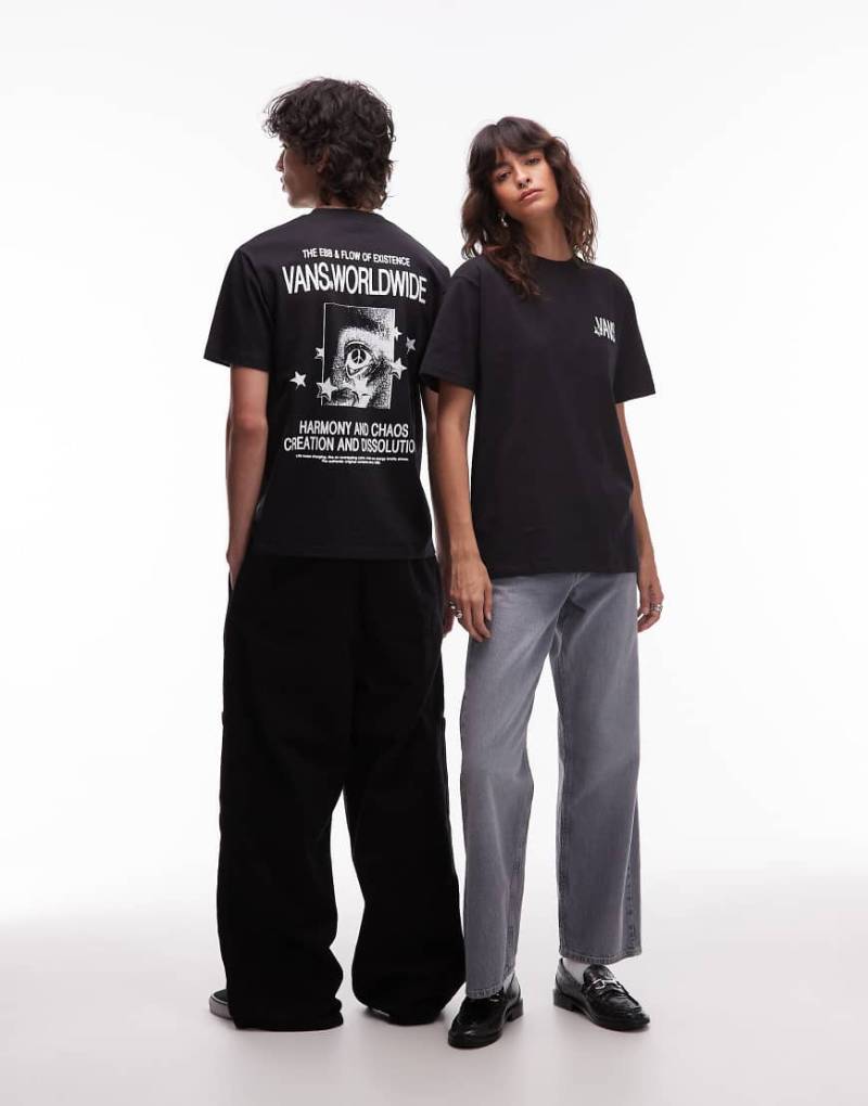 Vans - T-Shirt in Schwarz mit Chaos-Grafikprint auf dem Rücken von Vans