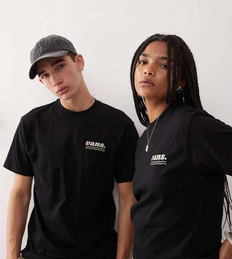 Vans - T-Shirt in Schwarz mit Wellness-Rückenprint, exklusiv bei ASOS von Vans