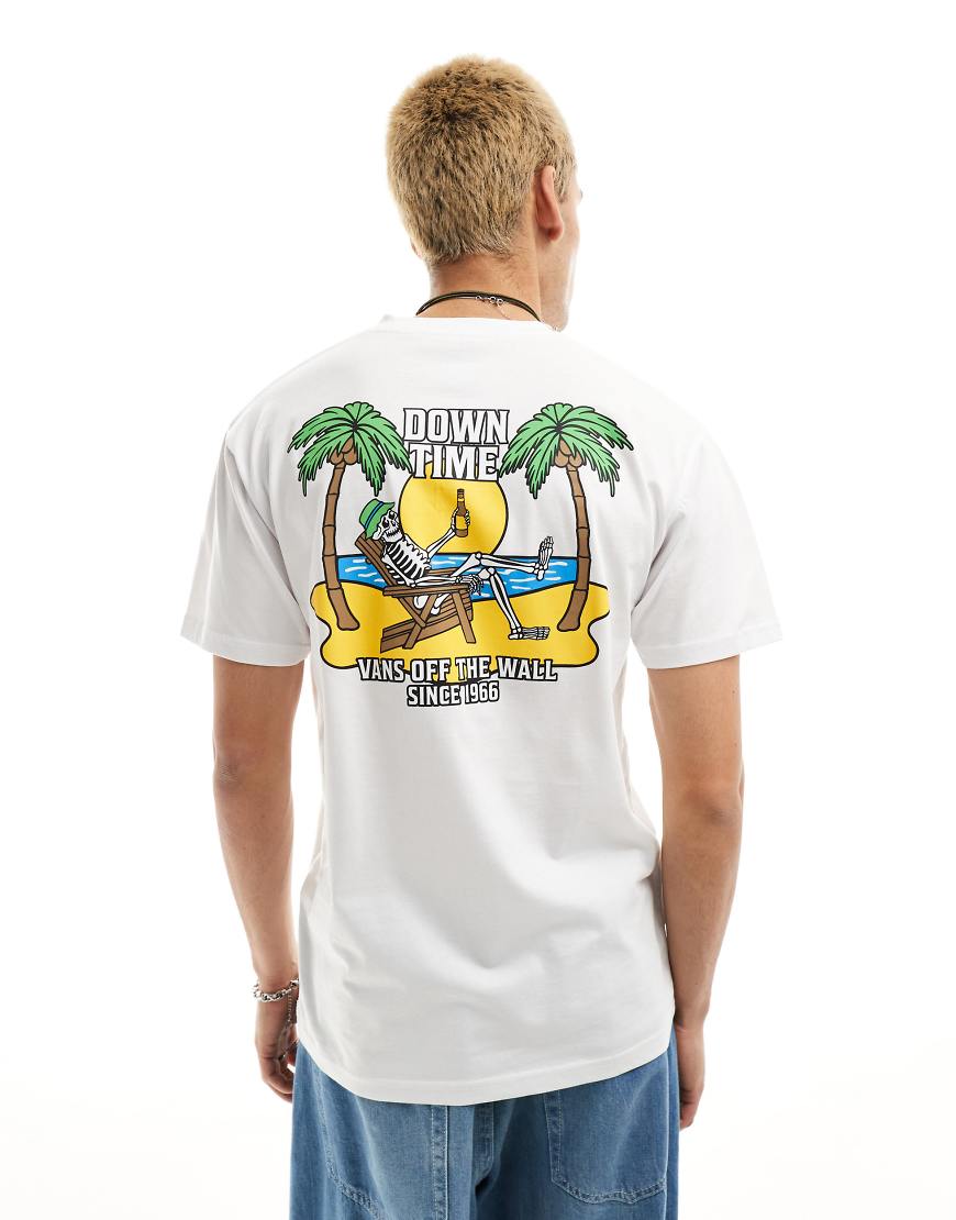 Vans - T-Shirt in Weiß mit „Down Time"-Print auf dem Rücken Vans - T-Shirt in Weiß mit „Down Time"-Print auf dem Rücken von Vans