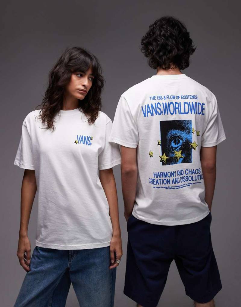 Vans - T-Shirt in Weiß mit Chaos-Grafikprint auf dem Rücken von Vans