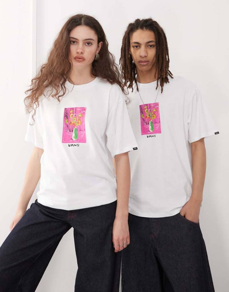 Vans - T-Shirt in Weiß mit kleinem mittigem Dekor-Print von Vans