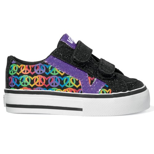 Vans Tory V VMA7LCY, Unisex - Kinder Sneaker, Schwarz (Peace Hearts Black/royal Lilac), 22 EU / 5,5 UK von Vans