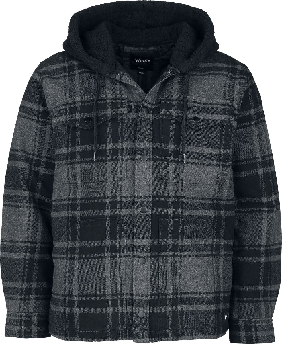 Vans Übergangsjacke - Piedmont Hooded Plaid Shacket - S bis XXL - für Männer - Größe S - schwarz von Vans