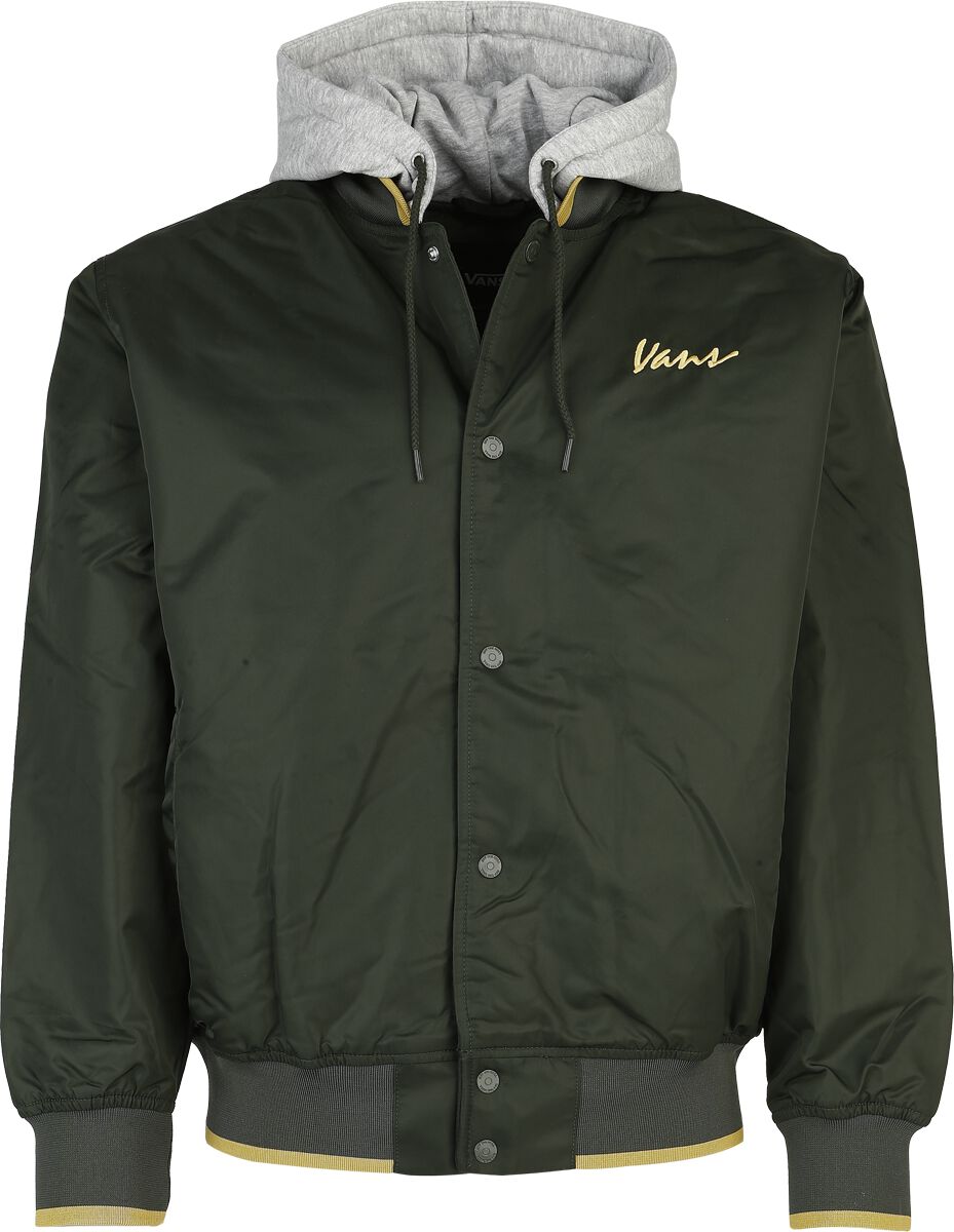 Vans Übergangsjacke - Scripted Vans Hooded Baseball Jacket - S bis XXL - für Männer - Größe S - grün von Vans
