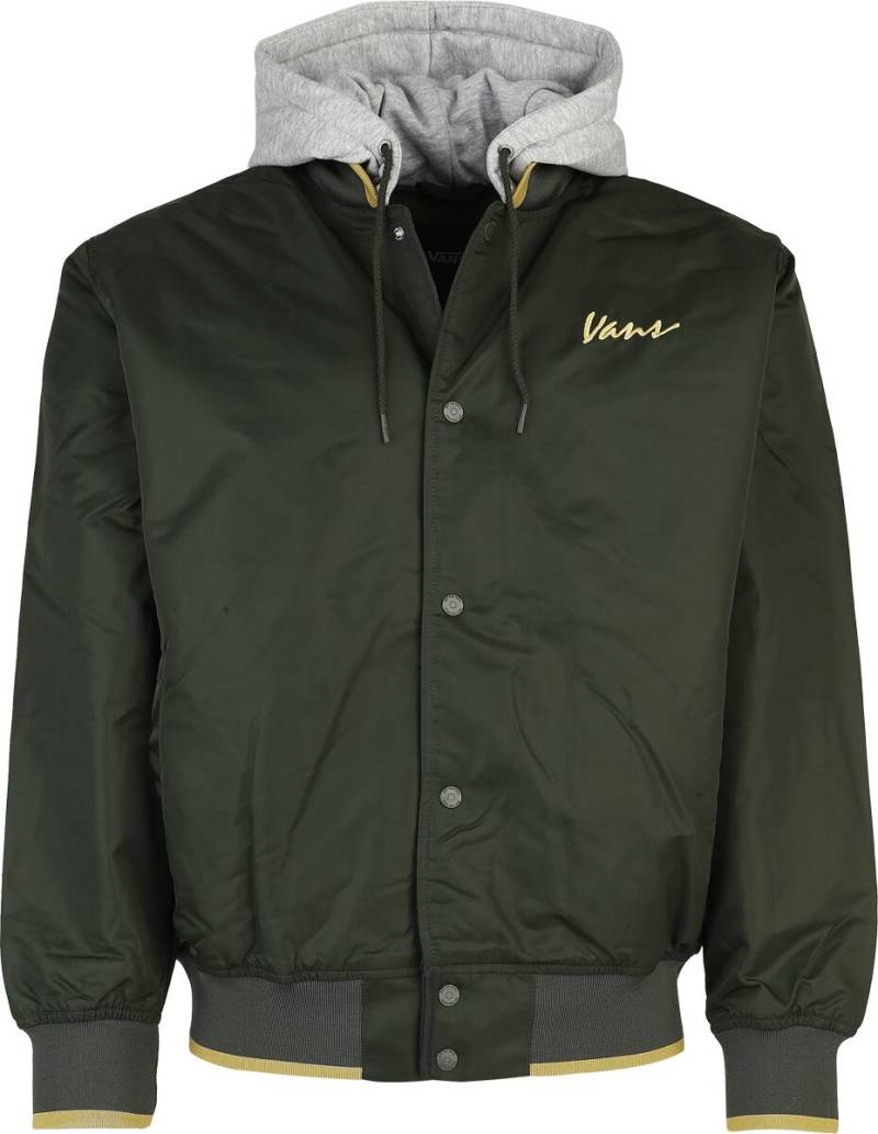 Vans Übergangsjacke - Scripted Vans Hooded Baseball Jacket - S bis XXL - für Männer - Größe S - grün von Vans