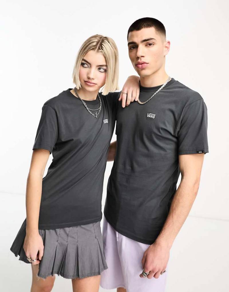 Vans - Unisex-T-Shirt in Dunkelgrau mit Logo auf der linken Brust von Vans