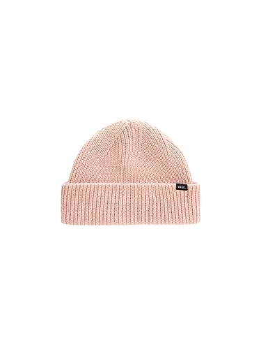 Vans WM Shorty Beanie für Damen, geripptes Muster, Logo-Label mit Kontrast-Logo, wendbar, Rosa, Rose Smoke, One size von Vans