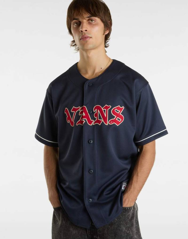 Vans - Ye Olde - Baseball-Trikot in der Farbe Parisian-Night-Schwarz von Vans