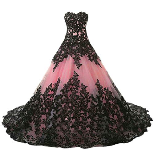 Vantexi Damen Elegante Lange Spitze Formellen Abendkleid Ballkleider Gotisch Brautkleider Hochzeitskleider Koralle Größe 32 von Vantexi