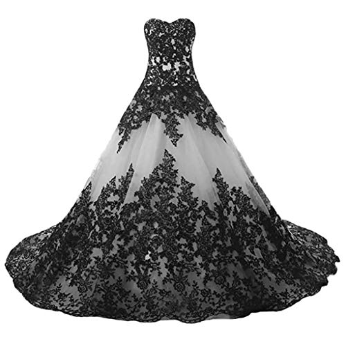 Vantexi Damen Elegante Lange Spitze Formellen Abendkleid Ballkleider Gotisch Brautkleider Hochzeitskleider Silber Größe 38 von Vantexi