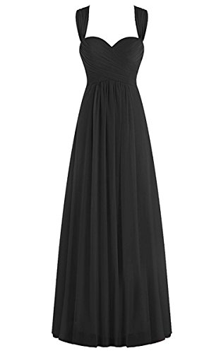 Vantexi Frauen Elegante Chiffon Lange Abendkleid Ballkleid Brautjungfer Kleider Schwarz Größe 52 von Vantexi
