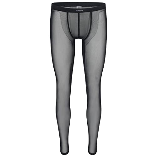 Herren Netz Leggings Made in Germany transparent enganliegend Hose, mit Suspensorium Sheer Men Tights durchsichtig Unterwäsche Reizwäsche Strumpfhose Meggings (Schwarz, L) von Vantissimo