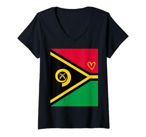 Damen Vanuatu Flagge NI-Vanuatu Herz Stolzer Erbe Nationalfeiertag T-Shirt mit V-Ausschnitt Damen Vanuatu Flagge NI-Vanuatu Herz Stolzer Erbe Nationalfeiertag T-Shirt mit V-Ausschnitt von Vanuatu Flag Ni-Vanuatu Proud National Gifts Idea