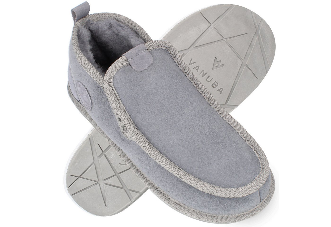 Vanuba BOND Herren Hausschuh Lammfell Hausschuhe, zum schlupfen, Gummisohle von Vanuba