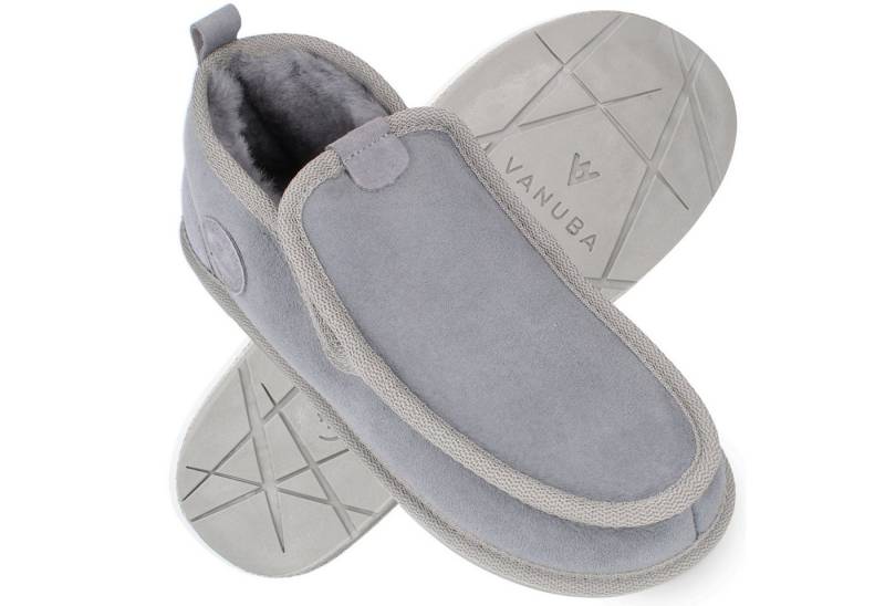 Vanuba BOND Herren Hausschuh Lammfell Hausschuhe, zum schlupfen, Gummisohle von Vanuba