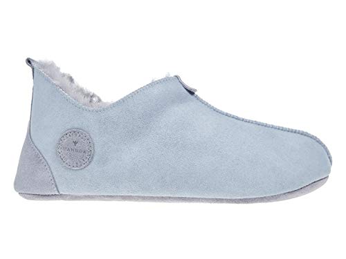 Vanuba Handgemacht Lammfell Hausschuhe Herren Oxford Hüttenschuhe 47 Aschgrau von Vanuba
