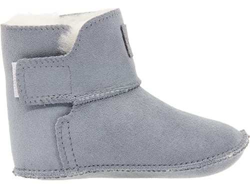 Vanuba - Kinder Hausschuhe Kiko 22 EU, Lammfell Winterschuhe, Baby Schuhe, Junge und Mädchen, Echtleder, Handgefertigt, Warme - Grau/Weiß von Vanuba